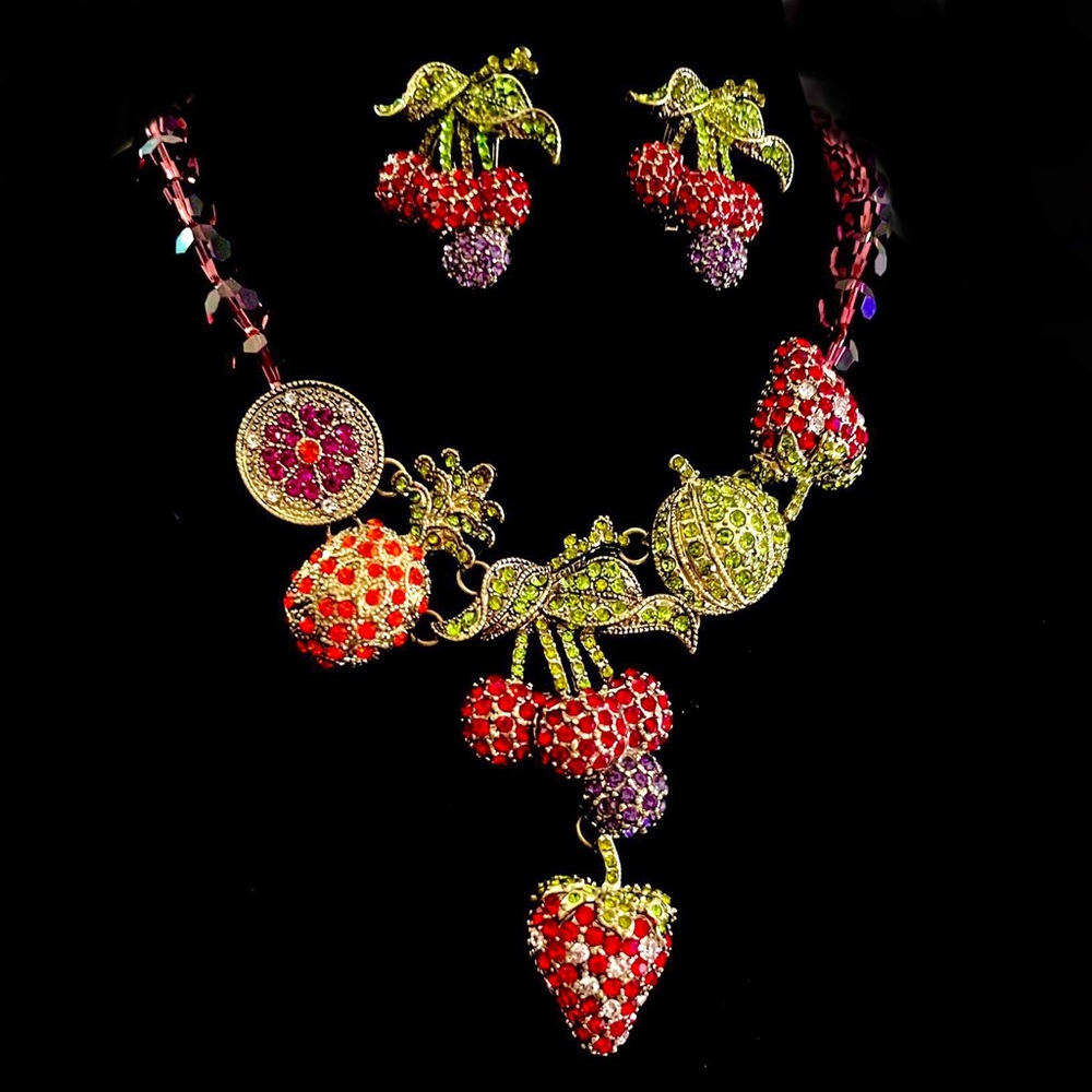 Heidi Daus Berries Crystal Beaded Set